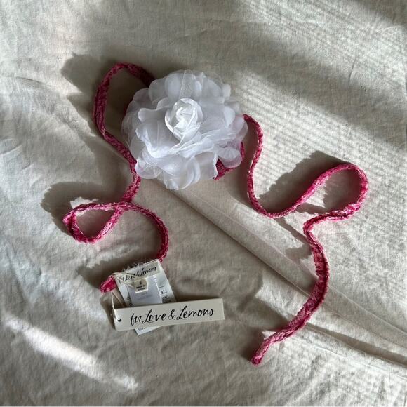 RARE!! For Love & Lemons Flower Fabric Choker Necktie - Picture 1 of 4